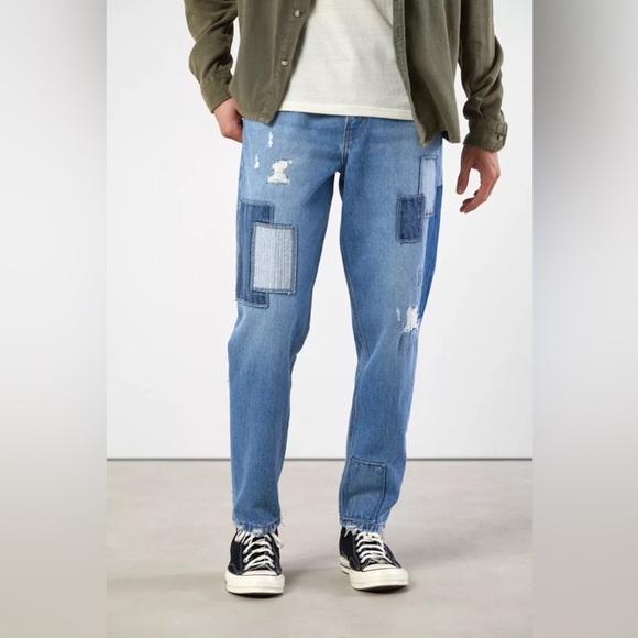 Men’s BDG Dad Jean Medium Wash Patchwork - 32x32 - Picture 1 of 10